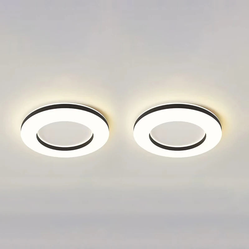 Plafonnier Anneau Métal Blanc Épuré Minimaliste Design Moderne - Salle de Bain Salon Chambre — Ferrara