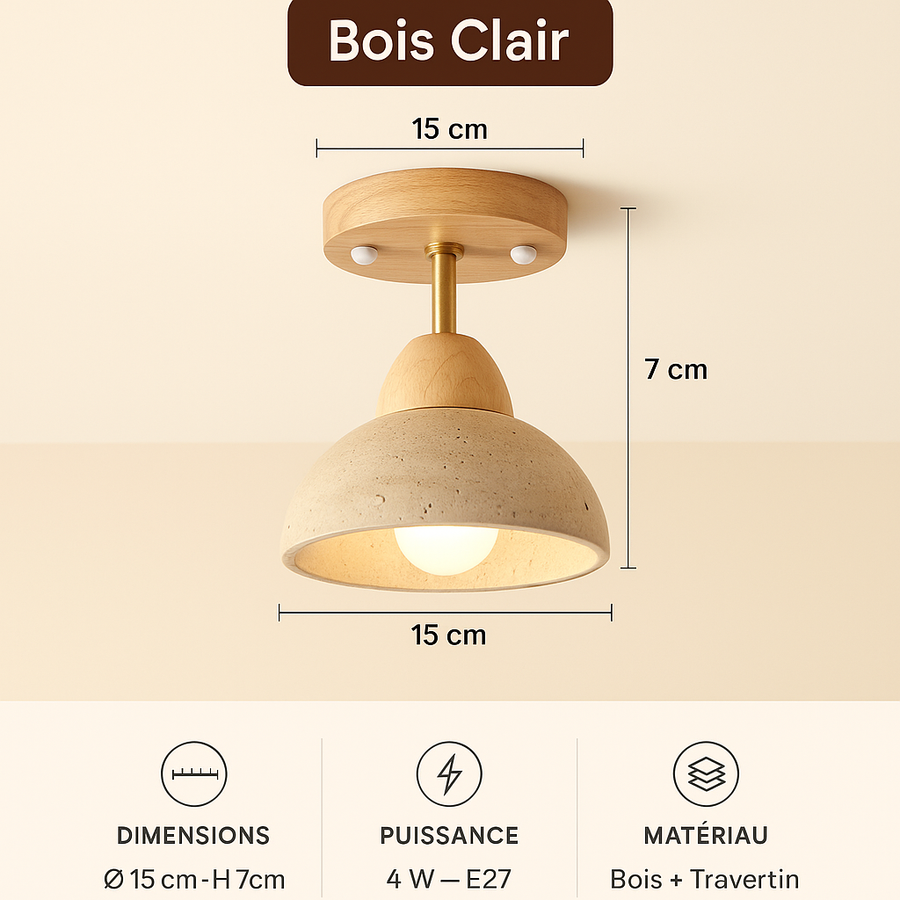 Voûte Spot Dôme Pierre & Bois — Bois Clair
