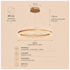 Lustre Suspension Anneaux Cristal Texturé et Métal Doré - Salon Salle à Manger — Arcus