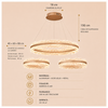 Lustre Suspension Anneaux Cristal Texturé et Métal Doré - Salon Salle à Manger — Arcus