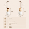 Suspension Sphère Béton Brut et Bois Naturel Boule - Cuisine Chambre Salon — Lyra