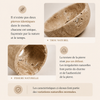 Suspension Sphère Béton Brut et Bois Naturel Boule - Cuisine Chambre Salon — Lyra