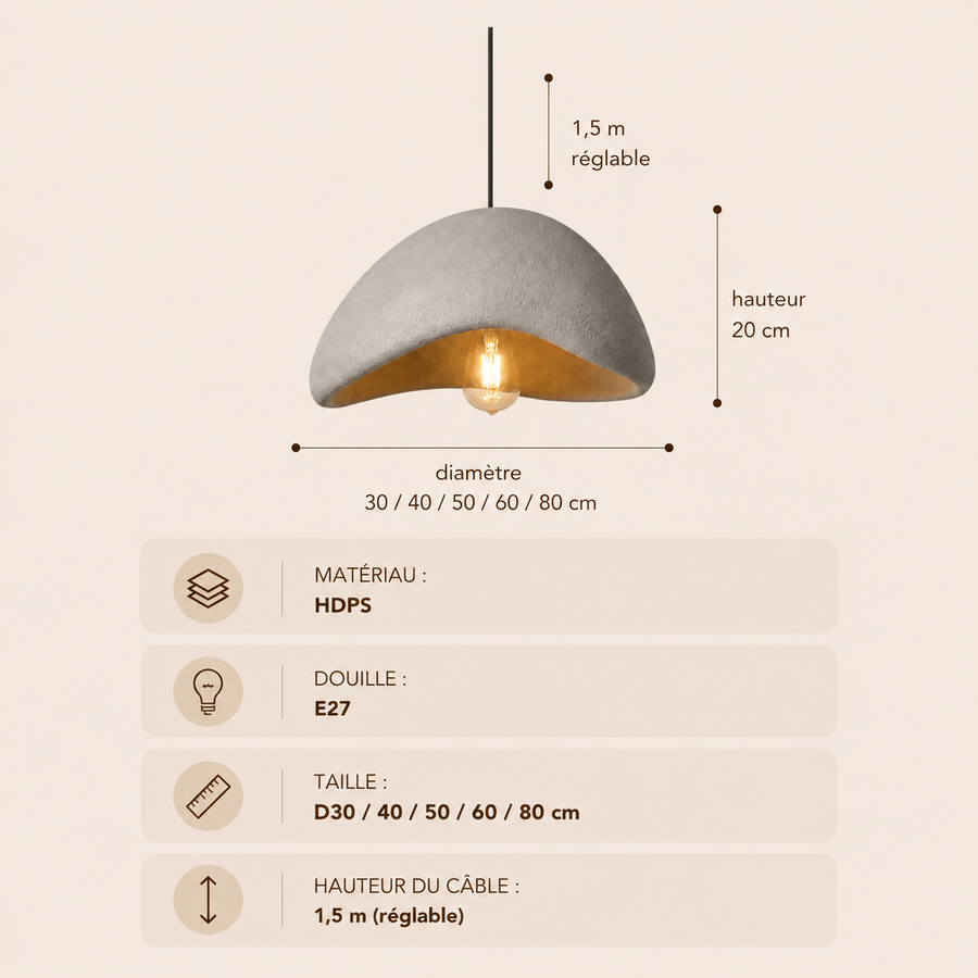 Suspension Nuage Fibre Blanche Minimaliste Design - Chambre Salon Cuisine — Nimbus