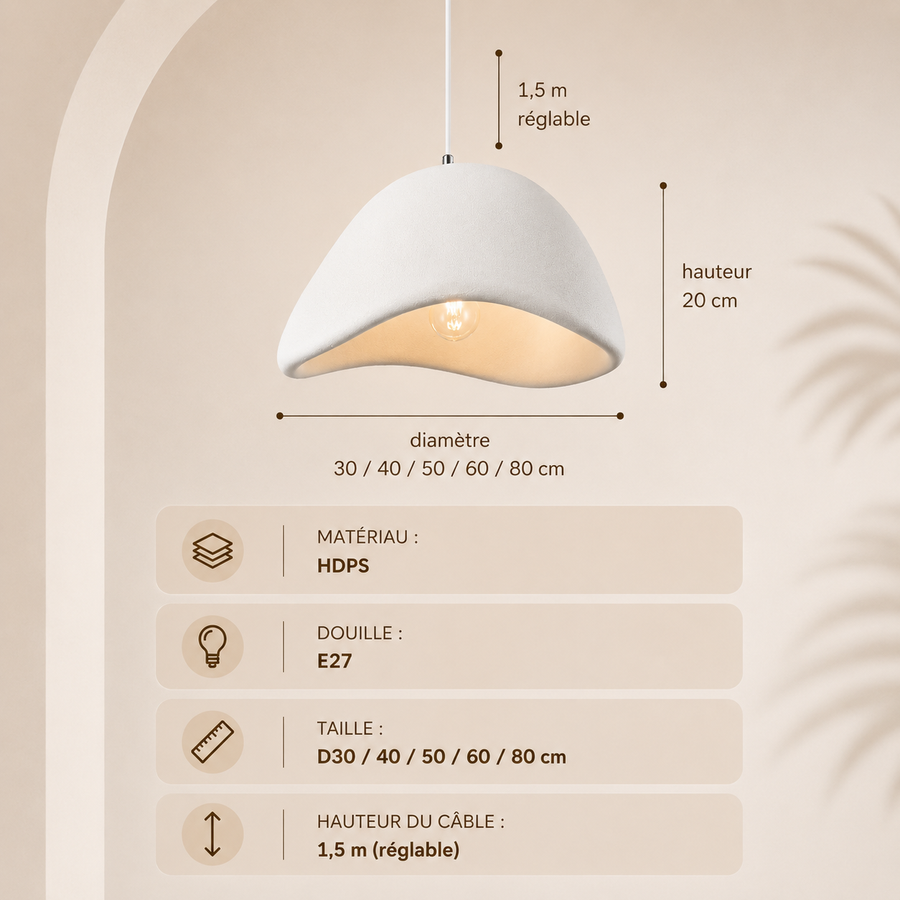 Suspension Nuage Fibre Blanche Minimaliste Design - Chambre Salon Cuisine — Nimbus