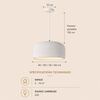 Suspension Cylindre Tissu Blanc Minimaliste Design - Chambre Salon Cuisine — Fulgor