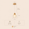 Suspension Cloche Verre Transparent et Bois Naturel - Cuisine Chambre Salon — Campanio
