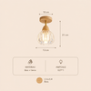 Suspension Cloche Verre Transparent et Bois Naturel - Cuisine Chambre Salon — Campanio