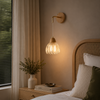Suspension Cloche Verre Transparent et Bois Naturel - Cuisine Chambre Salon — Campanio
