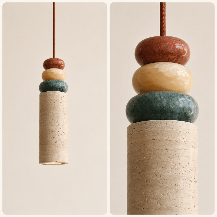 Strate — suspension cylindrique en pierre naturelle, vue 5