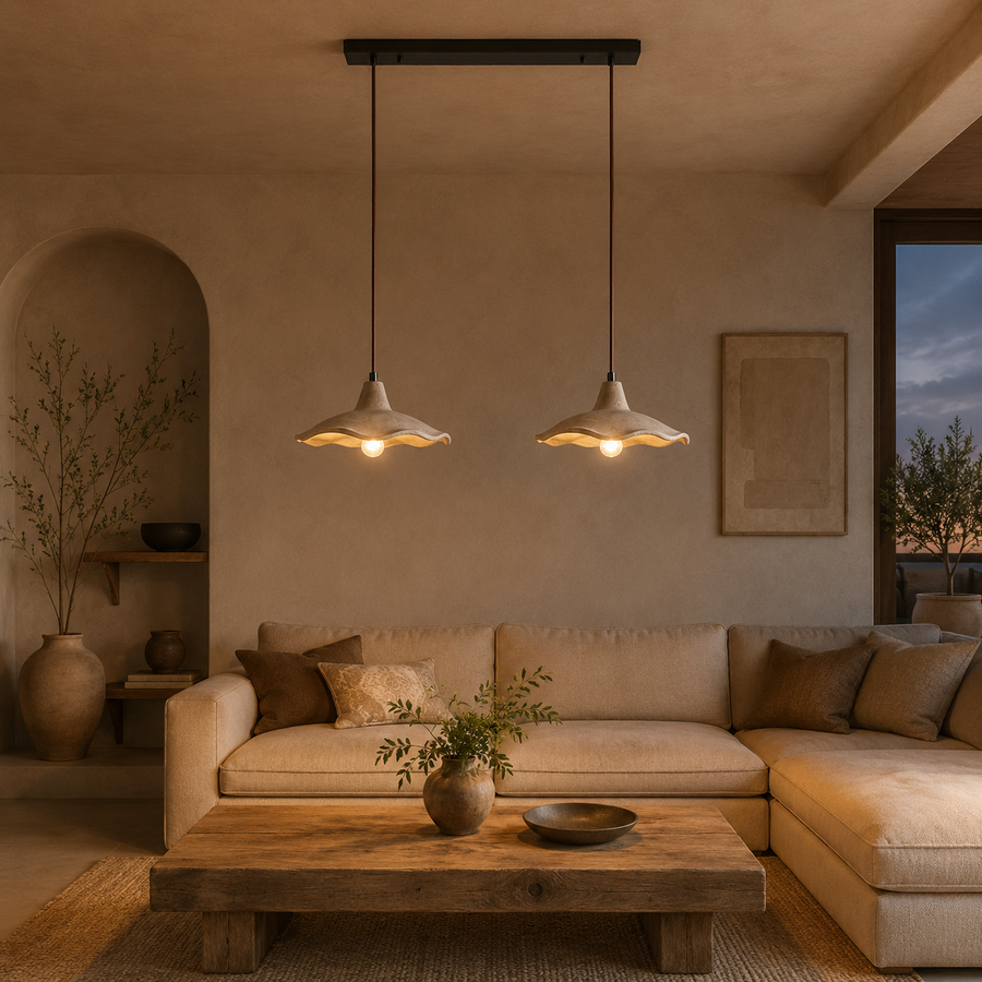 Suspension Anneau Bois Naturel Épuré Design - Cuisine Chambre Salon — Lucide