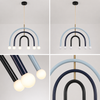 Suspension Arches Bois et Métal Bleu Art Déco - Salon Salle à Manger Chambre — Arceau