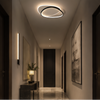 Plafonnier Anneaux Métal Noir et Blanc Minimaliste Design Moderne - Salle de Bain Salon Chambre — Horos