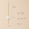 Suspension Géométrique Verre Opalin et Métal Noir - Chambre Salon Cuisine — Facetto