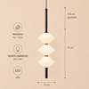 Suspension Géométrique Verre Opalin et Métal Noir - Chambre Salon Cuisine — Facetto