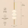 Suspension Géométrique Verre Opalin et Métal Noir - Chambre Salon Cuisine — Facetto