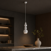Suspension Pétales Tissu Marron et Boules Opalescentes - Chambre Salon Cuisine — Flore