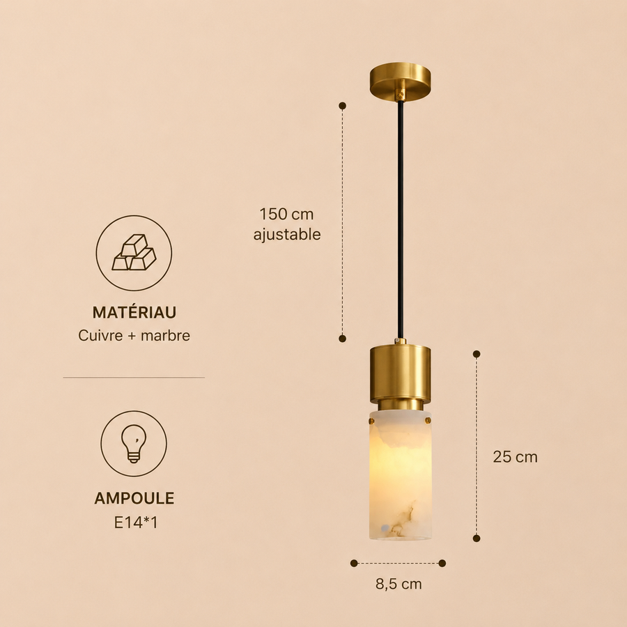 Suspension Cylindre Pierre Naturelle Minimaliste Design - Cuisine Chambre Salon — Shohreh