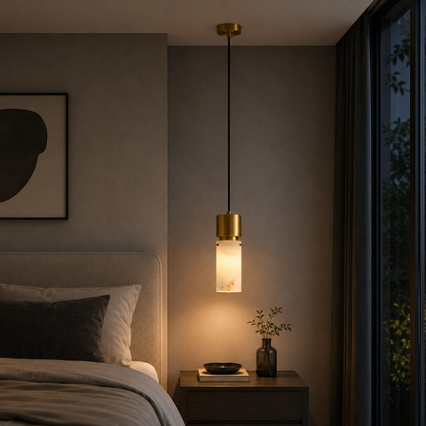 Suspension Cylindre Pierre Naturelle Minimaliste Design - Cuisine Chambre Salon — Shohreh