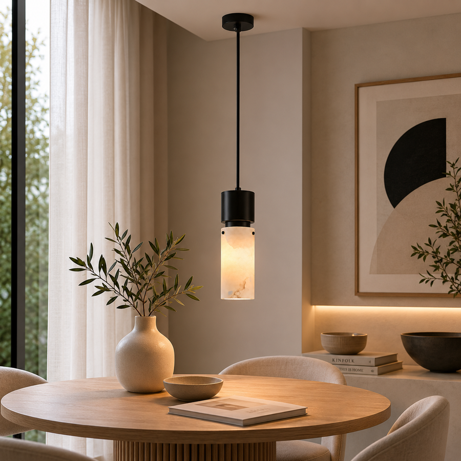 Suspension Cylindre Pierre Naturelle Minimaliste Design - Cuisine Chambre Salon — Shohreh