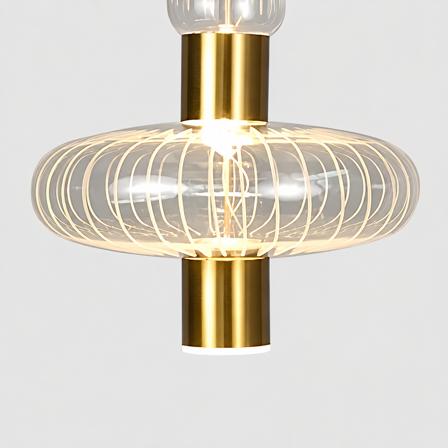 Suspension Cylindre Tissu Noir et Blanc Graphique - Chambre Salon Cuisine — Algol