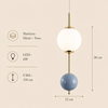 Suspension Sphère Verre Opalin et Céramique Taupe Minimaliste Design Boule - Chambre Salon Cuisine — Aldebaran