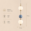 Suspension Sphère Verre Opalin et Céramique Taupe Minimaliste Design Boule - Chambre Salon Cuisine — Aldebaran
