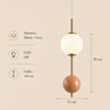 Suspension Sphère Verre Opalin et Céramique Taupe Minimaliste Design Boule - Chambre Salon Cuisine — Aldebaran