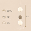 Suspension Sphère Verre Opalin et Céramique Taupe Minimaliste Design Boule - Chambre Salon Cuisine — Aldebaran