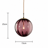 Suspension Sphère Verre Coloré et Laiton Épuré Design Boule - Cuisine Salon Salle à Manger — Mimosa
