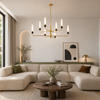 Lustre Suspension Plafonnier Cylindre Verre Givré et Métal Noir - Salon Salle à Manger — Pilare