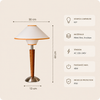 Lampe de Table Cône Tissu Vert et Bois - Chambre Bureau Salon — Cono