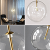Suspension Sphère Verre Transparent et Laiton Minimaliste Design Boule - Cuisine Salon Salle à Manger — Acrux