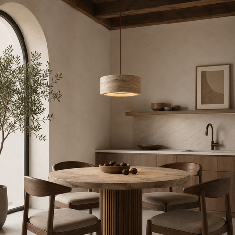 Suspension Anneau Pierre Naturelle Minimaliste Épuré Design - Cuisine Chambre Salon — Cornaline