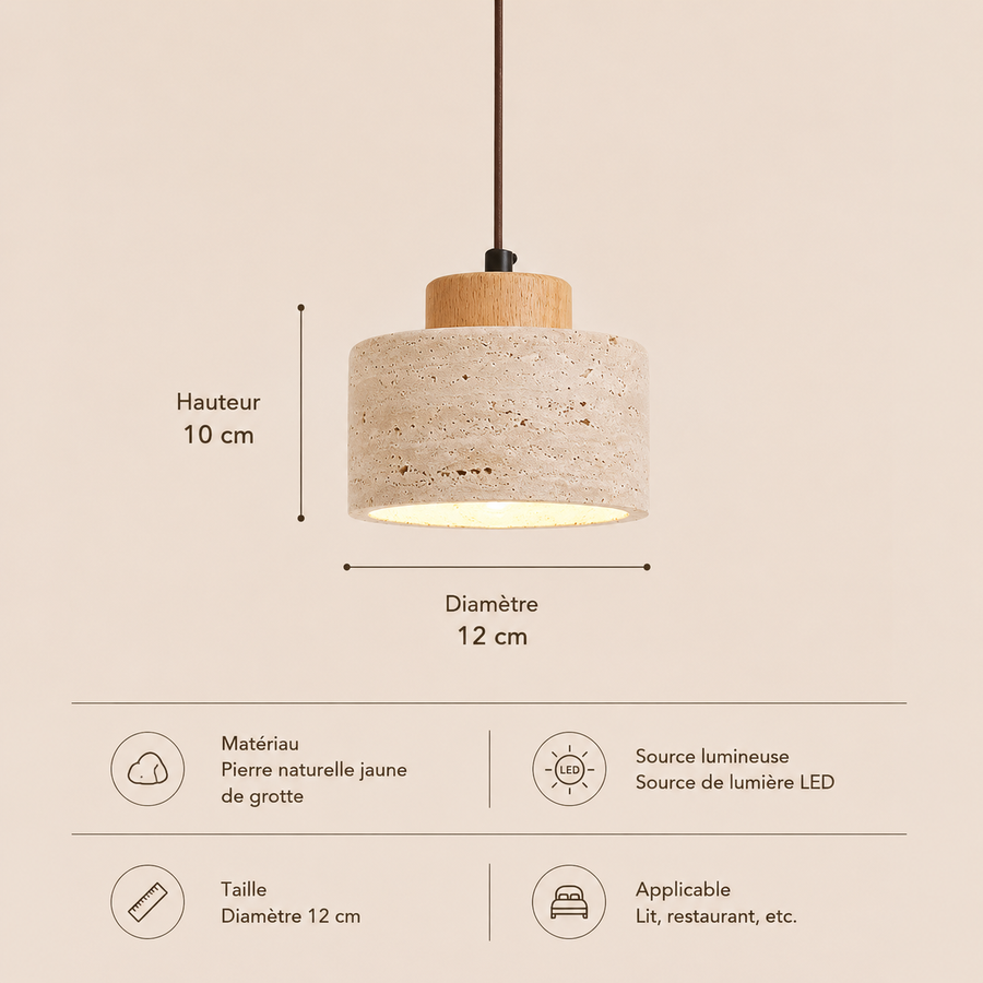 Suspension Cylindre Métal Noir Minimaliste Épuré Design - Chambre Salon Cuisine — Calypso