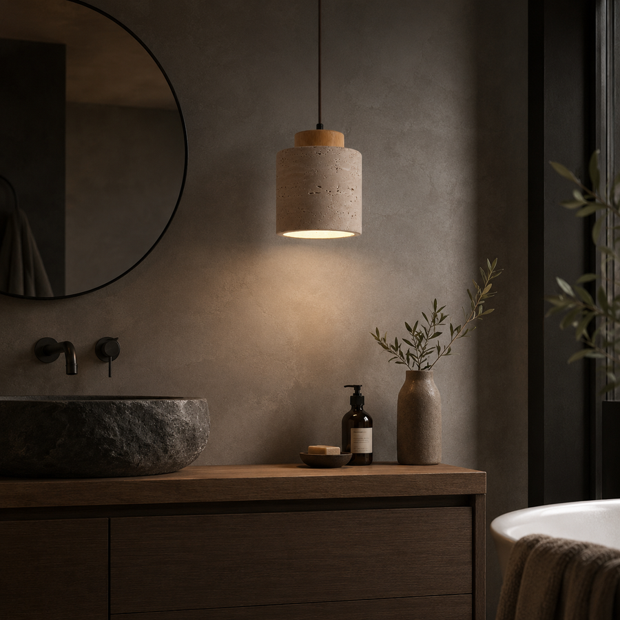 Suspension Cylindre Métal Noir Minimaliste Épuré Design - Chambre Salon Cuisine — Calypso