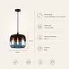 Suspension Cylindre Verre Soufflé Bicolore Élégant - Chambre Salon Cuisine — Jaspe