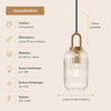 Suspension Cylindre Verre Strié et Laiton Doré - Chambre Salon Cuisine — Presto