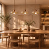 Suspension Cylindre Bois Clair et Béton Épuré Design - Chambre Salon Cuisine — Lumio