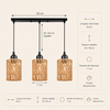 Suspension Rotin Tressé Naturel Cylindre Bohème - Cuisine Chambre Salon — Sono