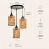 Suspension Rotin Tressé Naturel Cylindre Bohème - Cuisine Chambre Salon — Sono