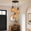 Suspension Rotin Tressé Naturel Cylindre Bohème - Cuisine Chambre Salon — Sono