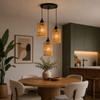 Suspension Rotin Tressé Naturel Cylindre Bohème - Cuisine Chambre Salon — Sono