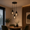 Suspension Abat-Jour Acier Noir et Laiton Industriel - Cuisine Salon Bureau — Puro