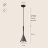 Suspension Cône Métal Noir Mat Minimaliste Design - Cuisine Salon Bureau — Effilé
