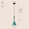 Suspension Cône Métal Noir Mat Minimaliste Design - Cuisine Salon Bureau — Effilé
