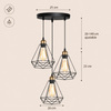 Suspension Cage Acier Noir et Laiton Doré Industriel Vintage - Cuisine Salon Bureau — Brux