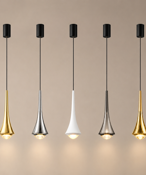 Suspension Trompette Métal Brossé Noir et Cuivre - Cuisine Salon Salle à Manger — Brio