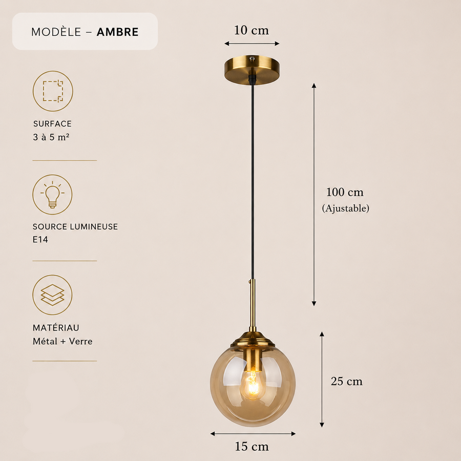 Suspension Anneau Acier Noir Perforé Industriel - Cuisine Salon Bureau — Photon