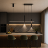 Suspension Linéaire Métal Noir Mat Minimaliste Design - Chambre Salon Cuisine — Traverse