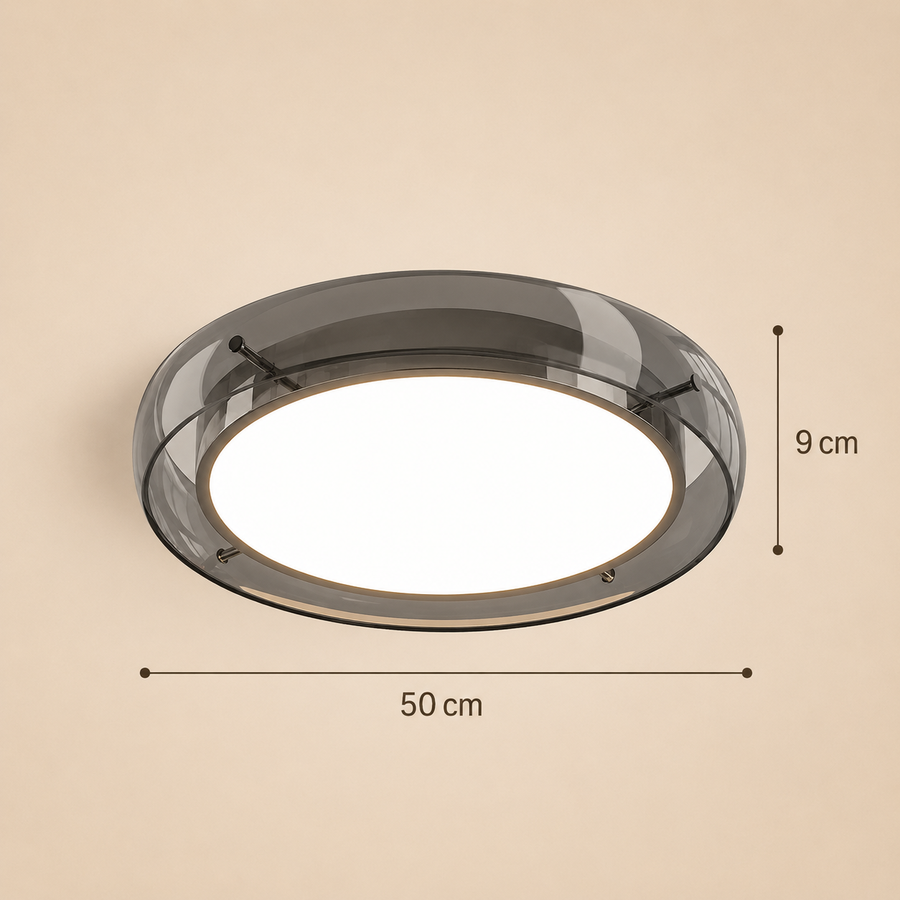 Plafonnier Disque Acier Noir Mat Minimaliste Design Moderne - Salle de Bain Salon Chambre — Kaede